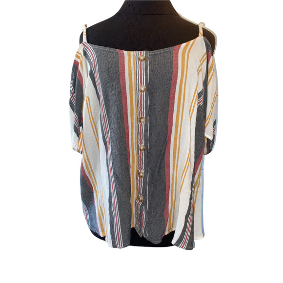 TORRID Off shoulder striped size 2 blouse - Picture 3 of 6